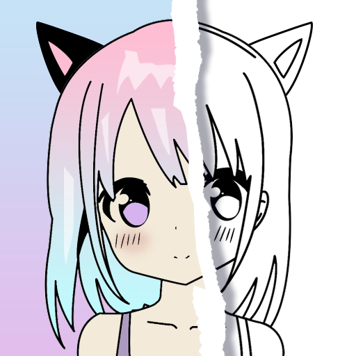 Download Kawaii Anime Girl ColoringBook App Free on PC (Emulator