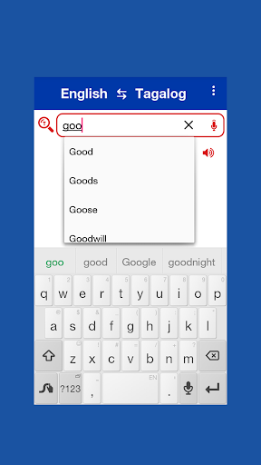 Android application English Tagalog Dictionary screenshort