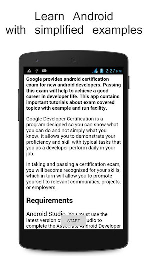 Android application Exam Certificate - Android screenshort