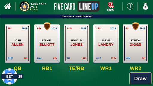 Five Card Lineup 1