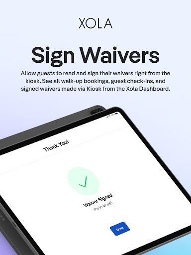 Android application Xola Kiosk screenshort