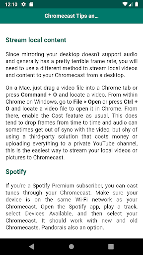 User guide for Chromecast Screen 3