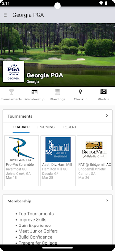 Android application Georgia PGA screenshort