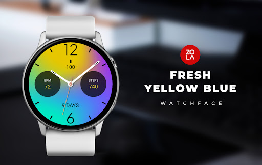 Fresh Yellow Blue Watch Face screenshot 0