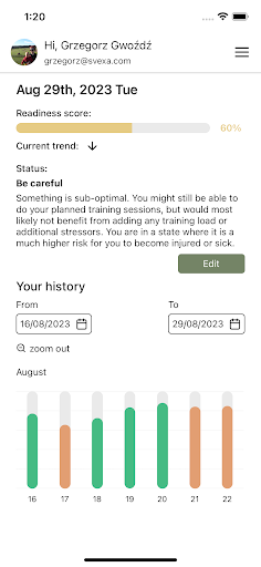 Readiness Advisor Screen 2