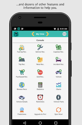 Android application aCar - Car Management, Mileage screenshort