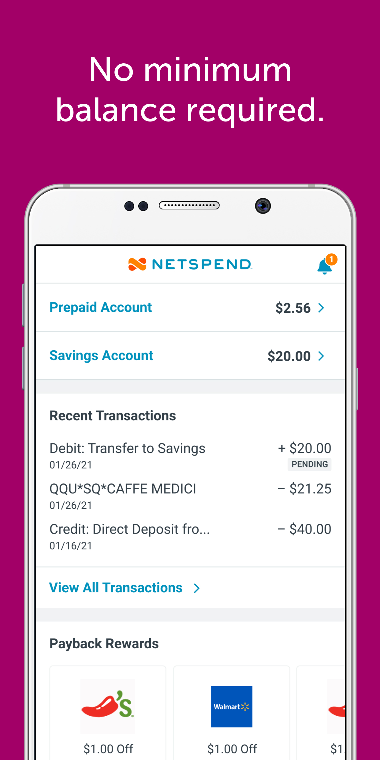Android application Netspend: Your Money, Your Way screenshort