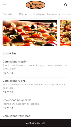 Android application Veraci Pizza screenshort
