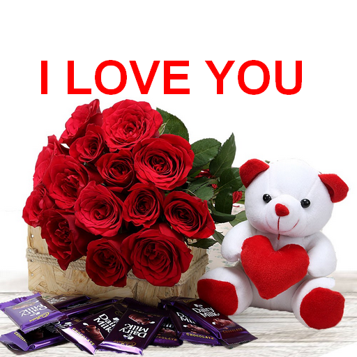 I love you images Whit Flowers