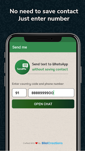 Android application Send Me - Message directly wit screenshort