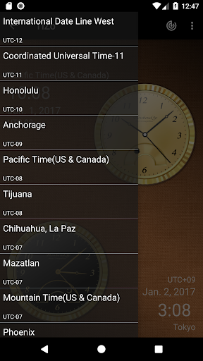 TiZo(world time clock) Screen 2