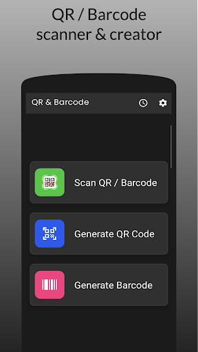 Simple QR and Barcode Scanner Screen 2
