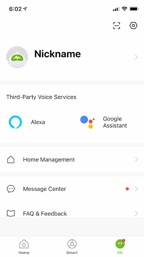 SMARTg Home Screen 3