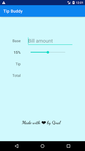 Android application Tip Buddy screenshort