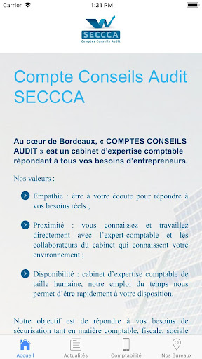 Android application SECCCA - Expert-Comptable screenshort