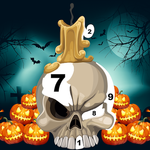 Skull Coloring Game - Halloween Color By Number