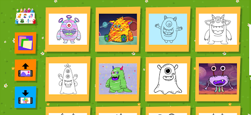 Screenshot of Busy Kids! Coloring pages book