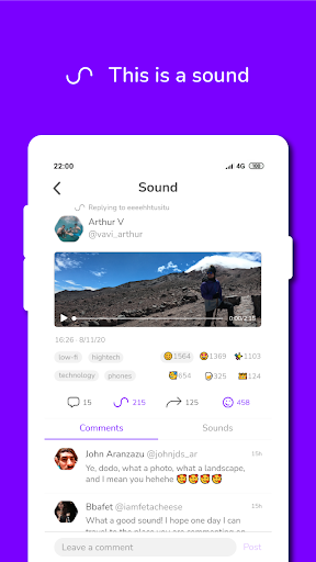 Screenshot of Soundn - Podcast social app