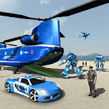 US Police Transform Robot Car Plane Transport Game icon