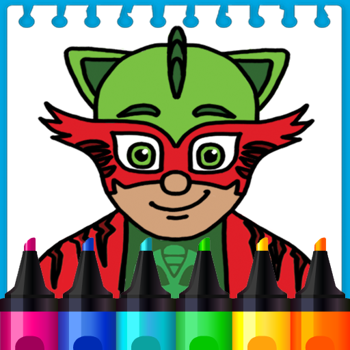 Pj heroes Coloring Book mask logo