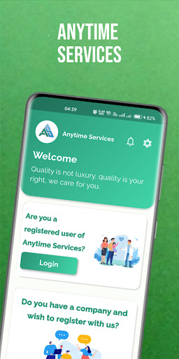 Android application Anytime Services screenshort