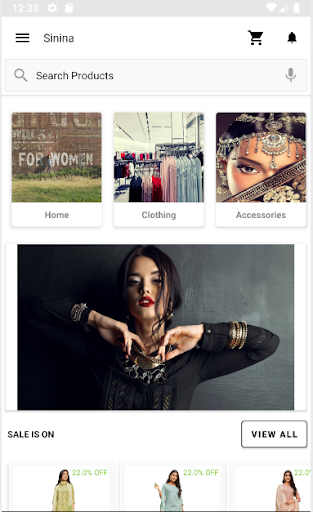 Android application Sinina - Fashion Shopping App screenshort