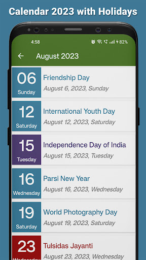 Calendar 2023 with Holidays Apk5