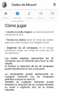 Dados de Mozart - Screenshot 2