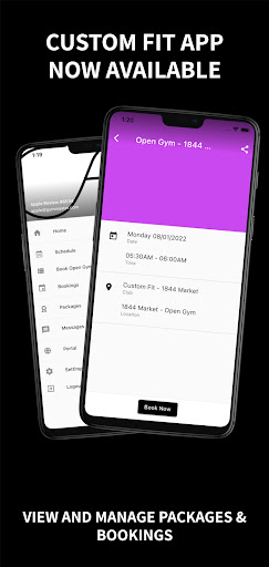 Android application CUSTOM FIT GYM screenshort