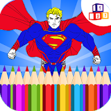 superhero coloring book icon