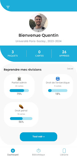 Android application Buddi Flashcards Droit screenshort