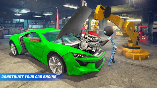 Скачать игру Stickman Car Garage Repair Shop для Android бесплатно