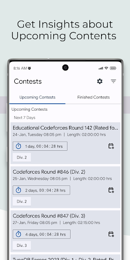 Android application Competrace - CP ContestTracker screenshort
