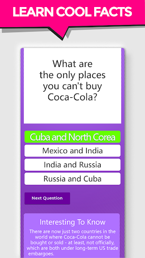 Fun Facts Trivia Questions Screen 2