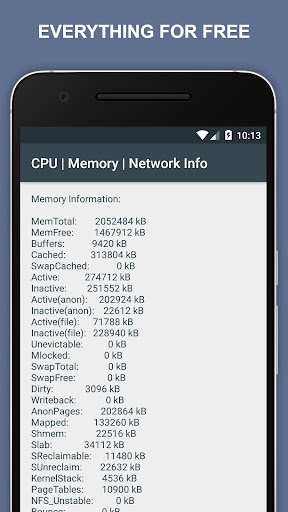 CPU | Memory | Network Info Screen 3