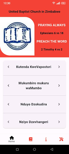 Android application UBC Hymn Book screenshort