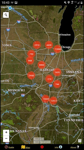Android application Illinois Mushroom Forager Map screenshort
