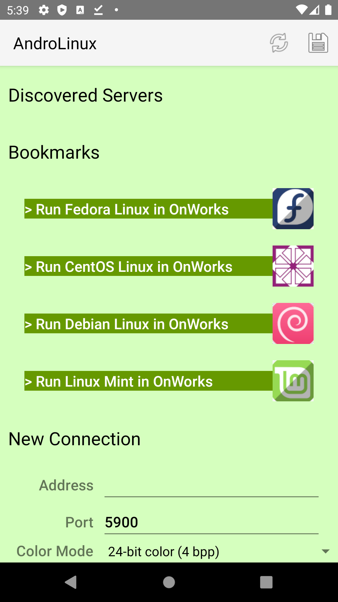 Android application AndroLinux - Linux for Android screenshort