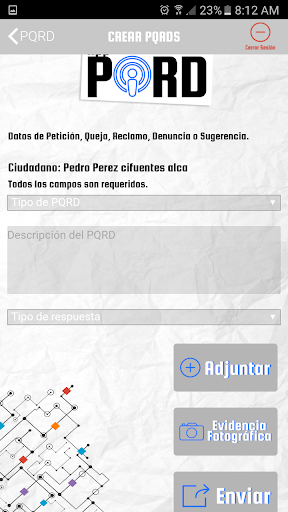 Alcaldía de Armenia PQRDS Screen 3