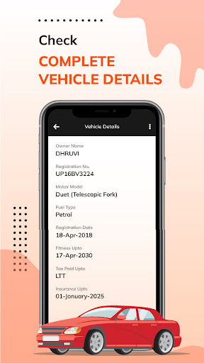 RTO Vehicle Information App Screen 3