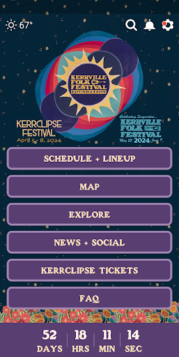 Android application 2024 Kerrville Folk Festival screenshort