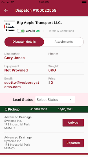 Android application Load Manager TMS screenshort