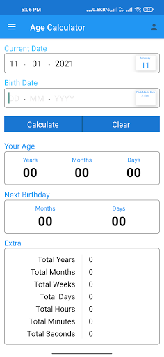 Android application Age Calculator screenshort