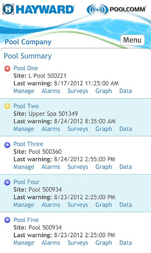 Hayward PoolComm Screen 2
