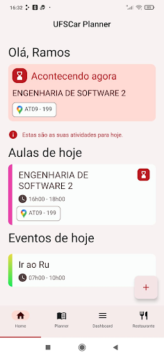 Android application UFSCar Planner screenshort