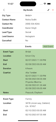 myGigCRM - all-in-one platform Screen 3