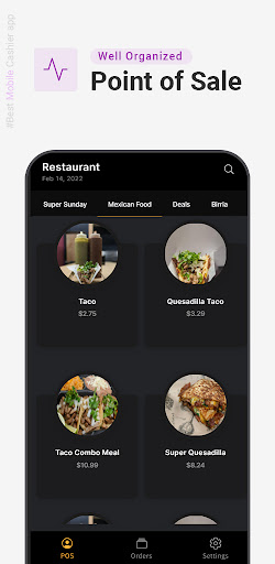 Tastio: Point of sale Screen 2