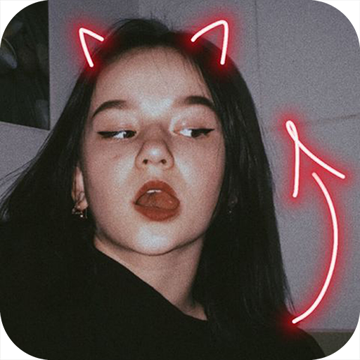 Neon Horns Devil - Neon Devil Crown Photo Editor