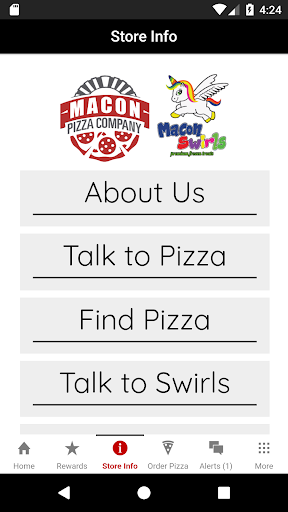 Android application Macon Swirls & Pizza Rewards screenshort