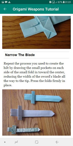Origami Weapons Instruction Screen 2